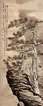 Goupille de Shitao sur la falaise 1707 Peinture à l'huile